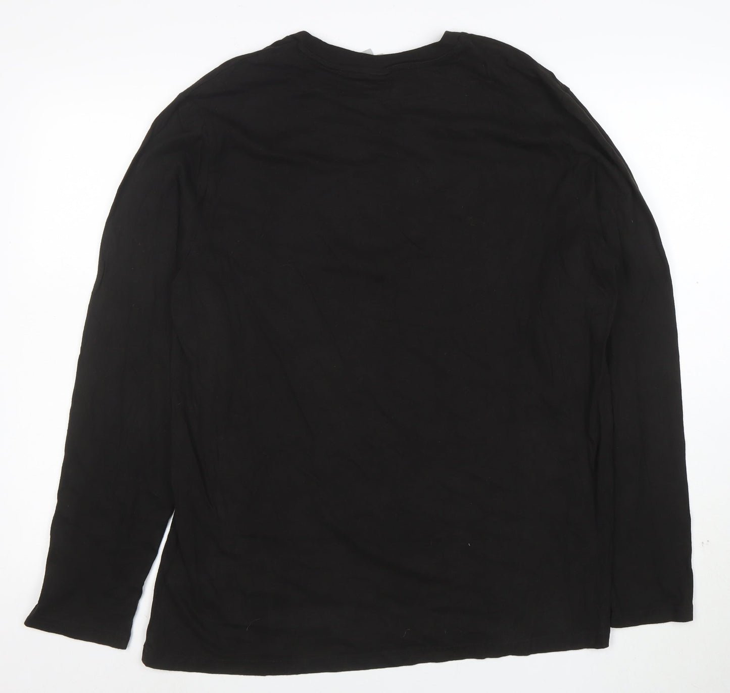 Bench Men's Black Long Sleeve Logo Crew Neck T-Shirt Size L