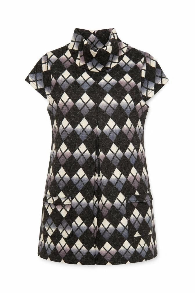 Culture Women's Black Argyle Collared Shift Dress Size 12