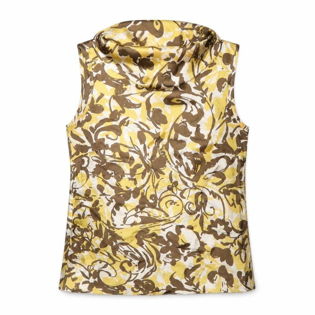 Next Women’s Yellow Floral Cowl Neck Sleeveless Blouse UK 8