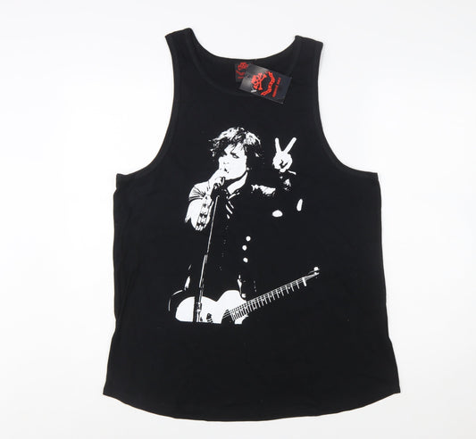 Death Kitty Women's Black Cotton Rock Music Tank Top Size 18