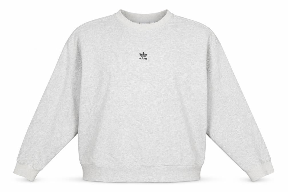 Adidas Women's Grey Cotton Blend Crew Neck Sweatshirt Size 10