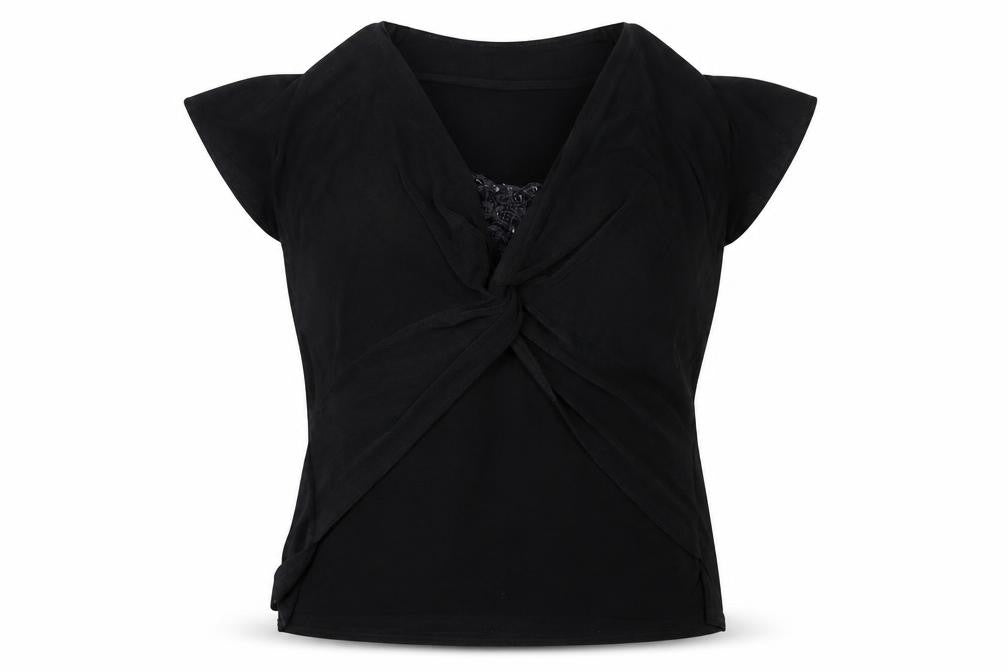 Wardrobe Women’s Black Wrap Blouse Short Sleeve Size 28/30