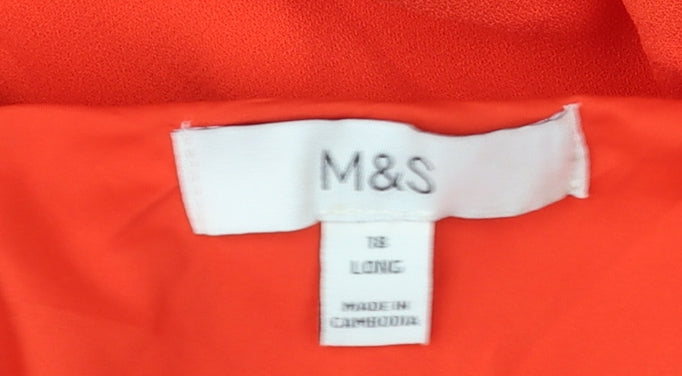 Marks and Spencer Women’s Red One Shoulder Long Sheath Dress Size 18