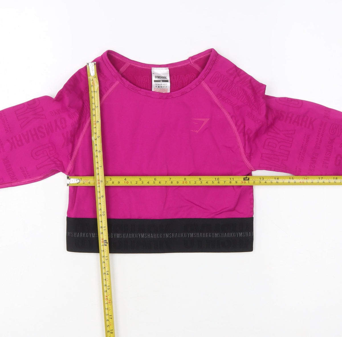 Gymshark Women's Pink Long Sleeve Cropped Activewear Top Size S
