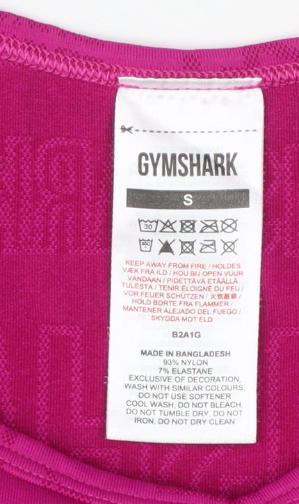 Gymshark Women's Pink Long Sleeve Cropped Activewear Top Size S