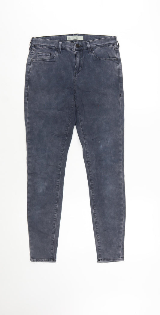 Topshop Moto Leigh Women's Blue Skinny Jeans Size 10 Regular Stretch Denim