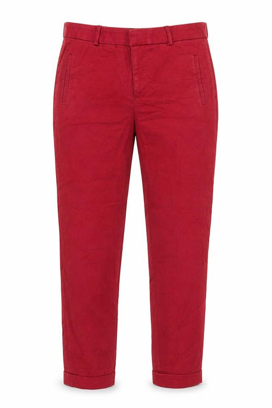 Zara Basic Women's Red Chino Trousers Size 8 Slim Fit Work Casual