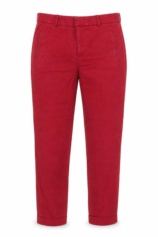 Zara Basic Women's Red Chino Trousers Size 8 Slim Fit Work Casual