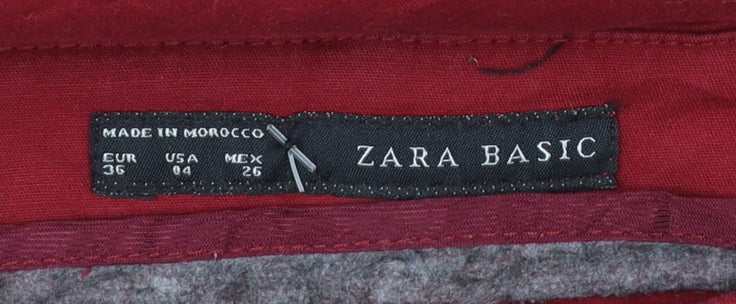 Zara Basic Women's Red Chino Trousers Size 8 Slim Fit Work Casual