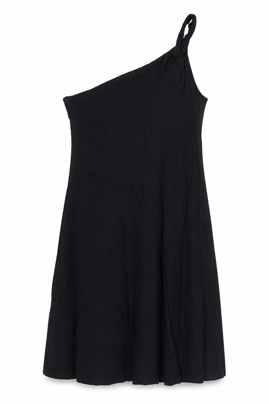Marks & Spencer Womens Black One Shoulder Jersey Slip Dress Size 24