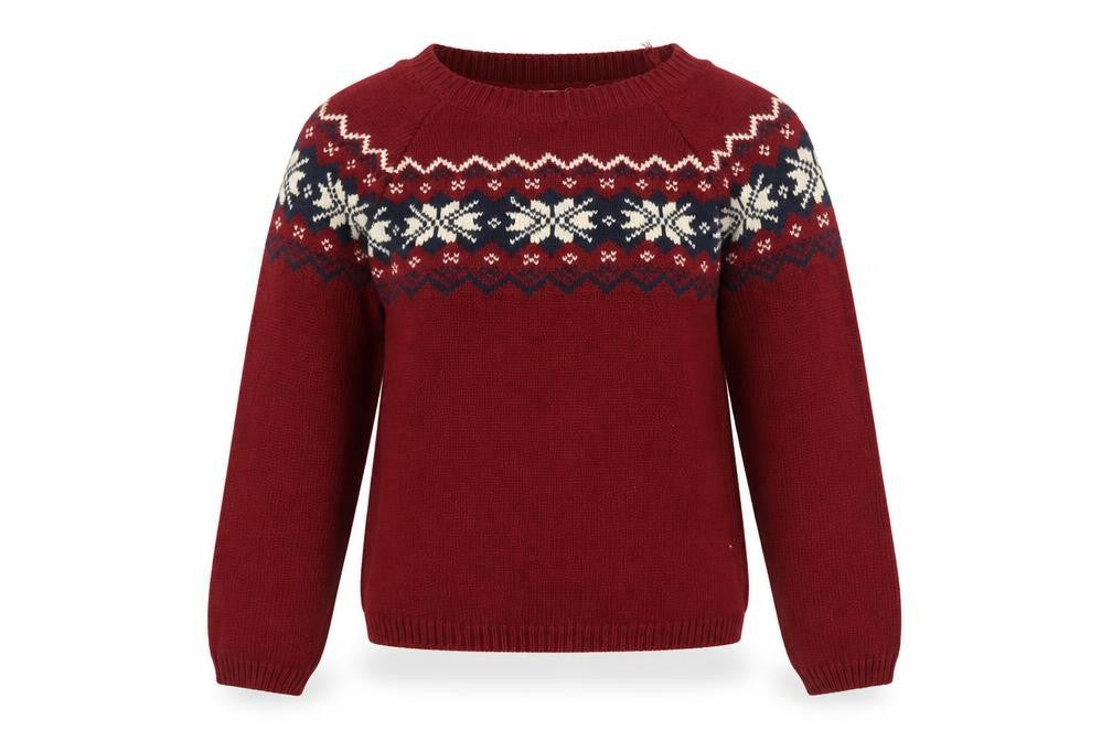 Ardene Womens Red Fair Isle Knit Jumper Size L Winter Pullover