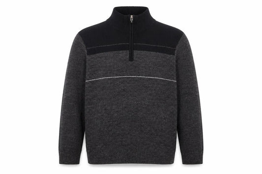 Dockers Mens Grey Acrylic 1/2 Zip High Neck Jumper Size L