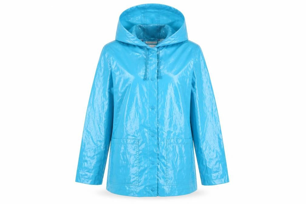Xhilaration Women Blue L Water Resistant Hooded Rain Coat Jacket