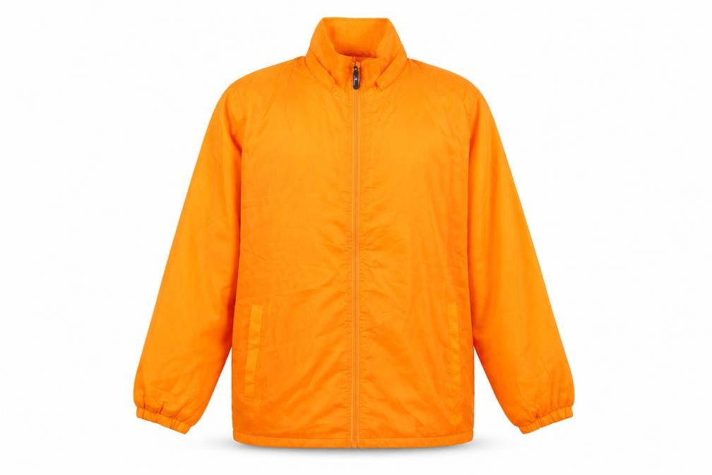 i5 Apparel Men's Orange Polyester Full Zip Lined Jacket Size L