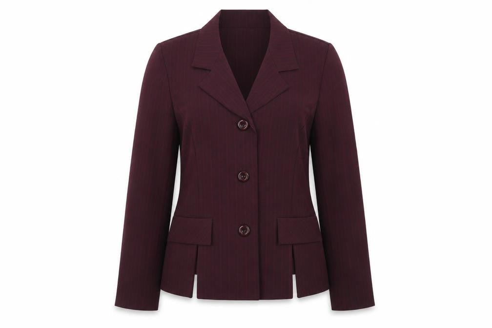 Sag Harbor Dress Women's Burgundy Pinstripe Suit Jacket Size 12