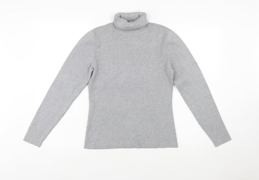 Liz Claiborne Women’s Grey Petite Roll Neck Knit Jumper L