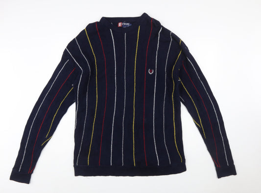 Chaps Ralph Lauren Men's Blue Striped Cotton Jumper L