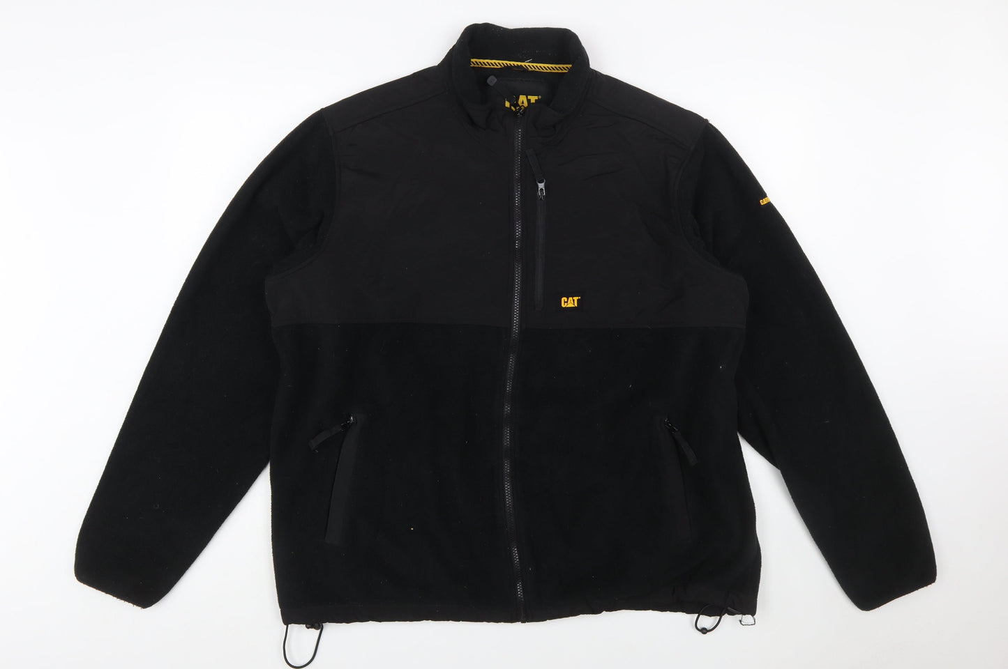 CAT Men's Black XL Fleece Workwear Jacket Full Zip Outdoor