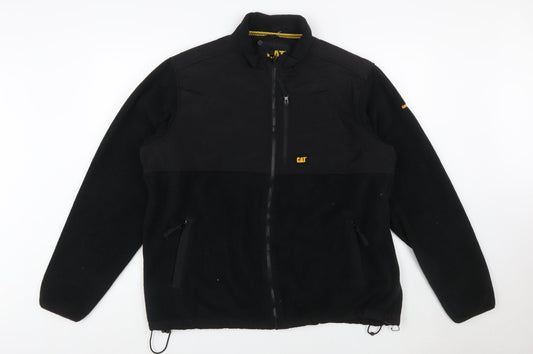CAT Men's Black XL Fleece Workwear Jacket Full Zip Outdoor