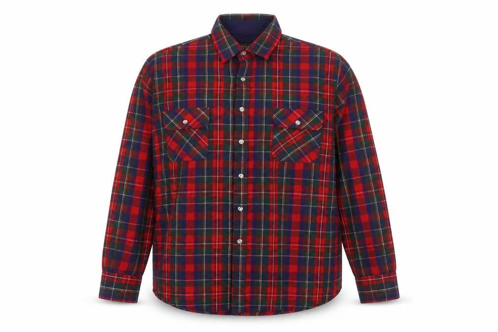 Eleven Sixty Six Men's Red Check Flannel Button-Up Shirt Size L