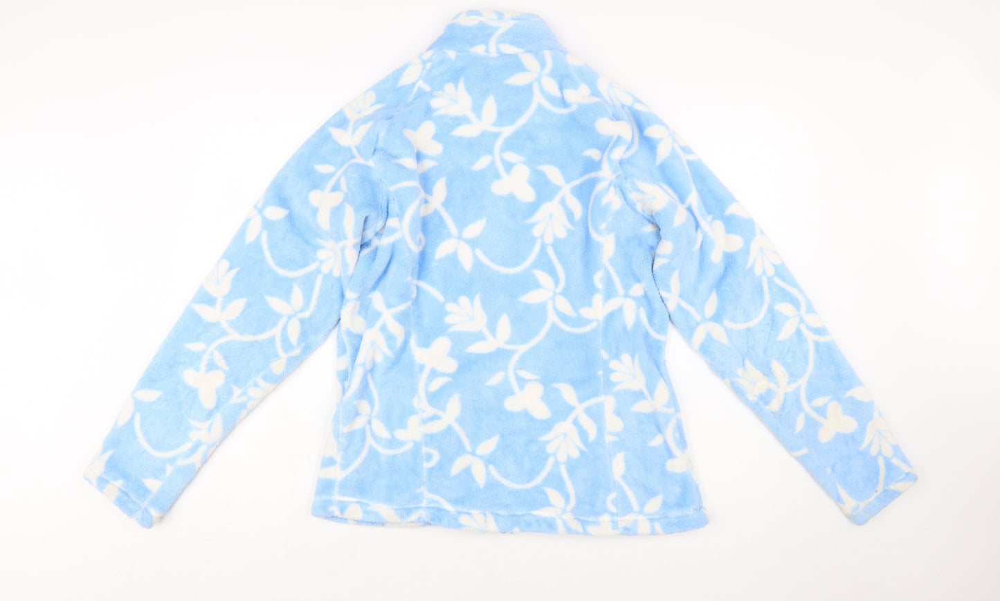 Natural Reflections Women's Blue Floral Fleece Jacket XL