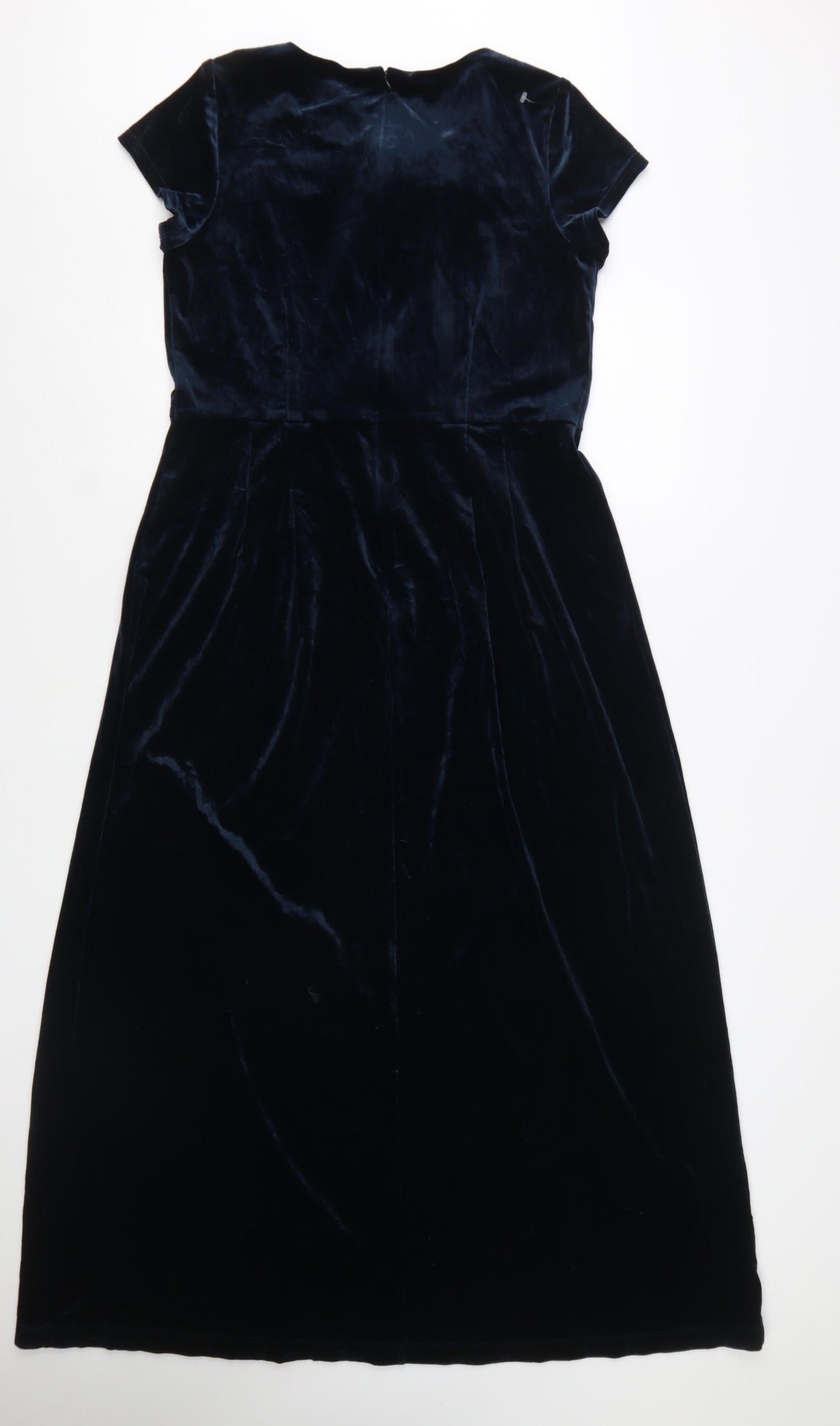 Bendigo Impressions Women's Blue Velvet A-Line Midi Dress M