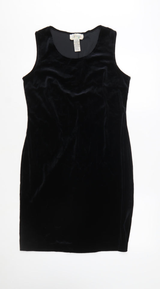 D.J. Summers Women’s Black Velvet Bodycon Sleeveless Dress Size 10