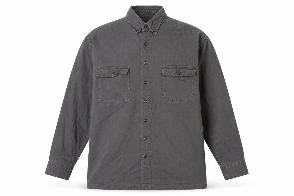 Outback Trail by Fox Fire Mens Grey XL Button-Up Cotton Shirt