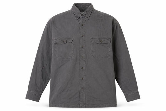 Outback Trail by Fox Fire Mens Grey XL Button-Up Cotton Shirt