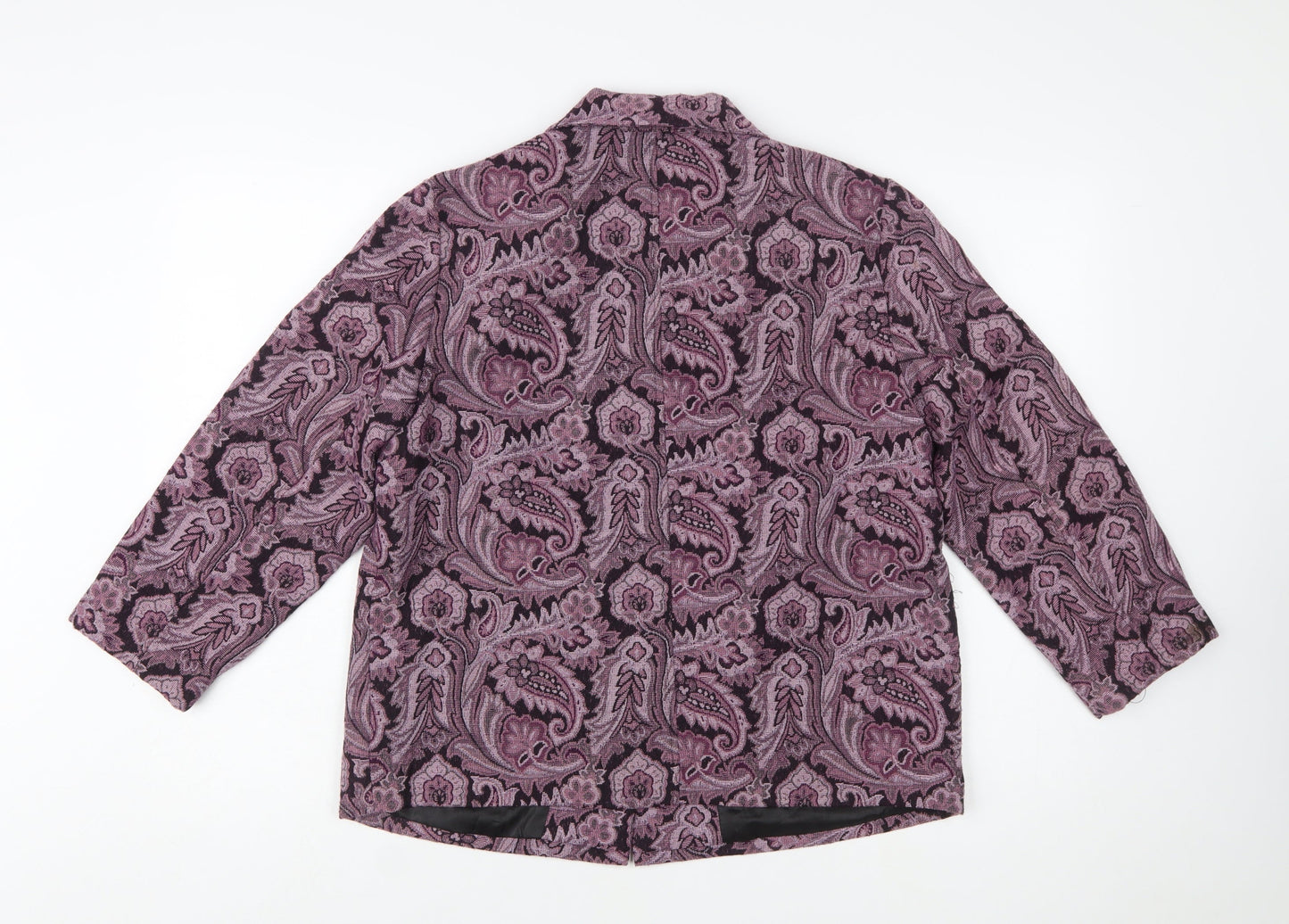 BonWorth Women’s Purple Paisley Petite Blazer Jacket Size S