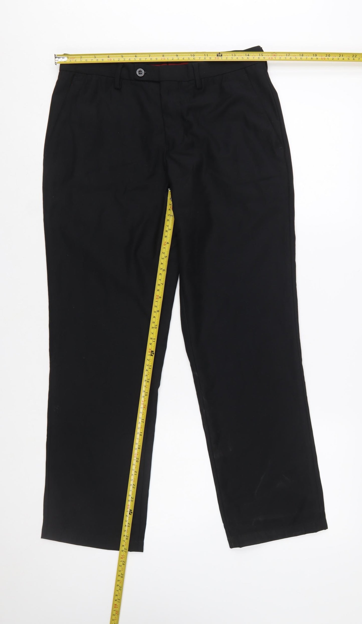 Alberto Cardinali Men's Black Chino Trousers W30 L30 Polyester Blend