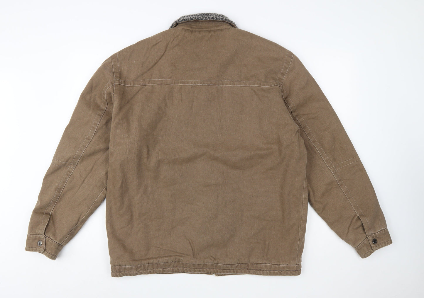 Thomas Scott Men's Brown XL Workwear Jacket Faux Fur Collar
