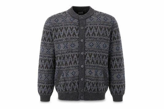 Simons Men's Grey Alpaca Wool Blend Button Cardigan L