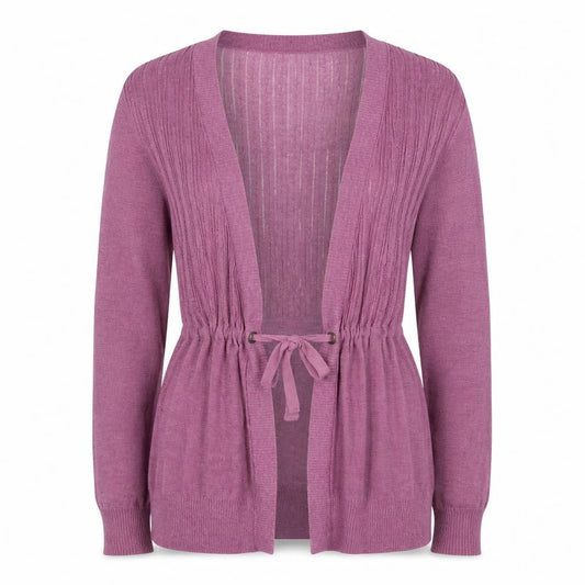 FatFace Women's Purple Long Sleeve Tie Waist Cardigan Size 12