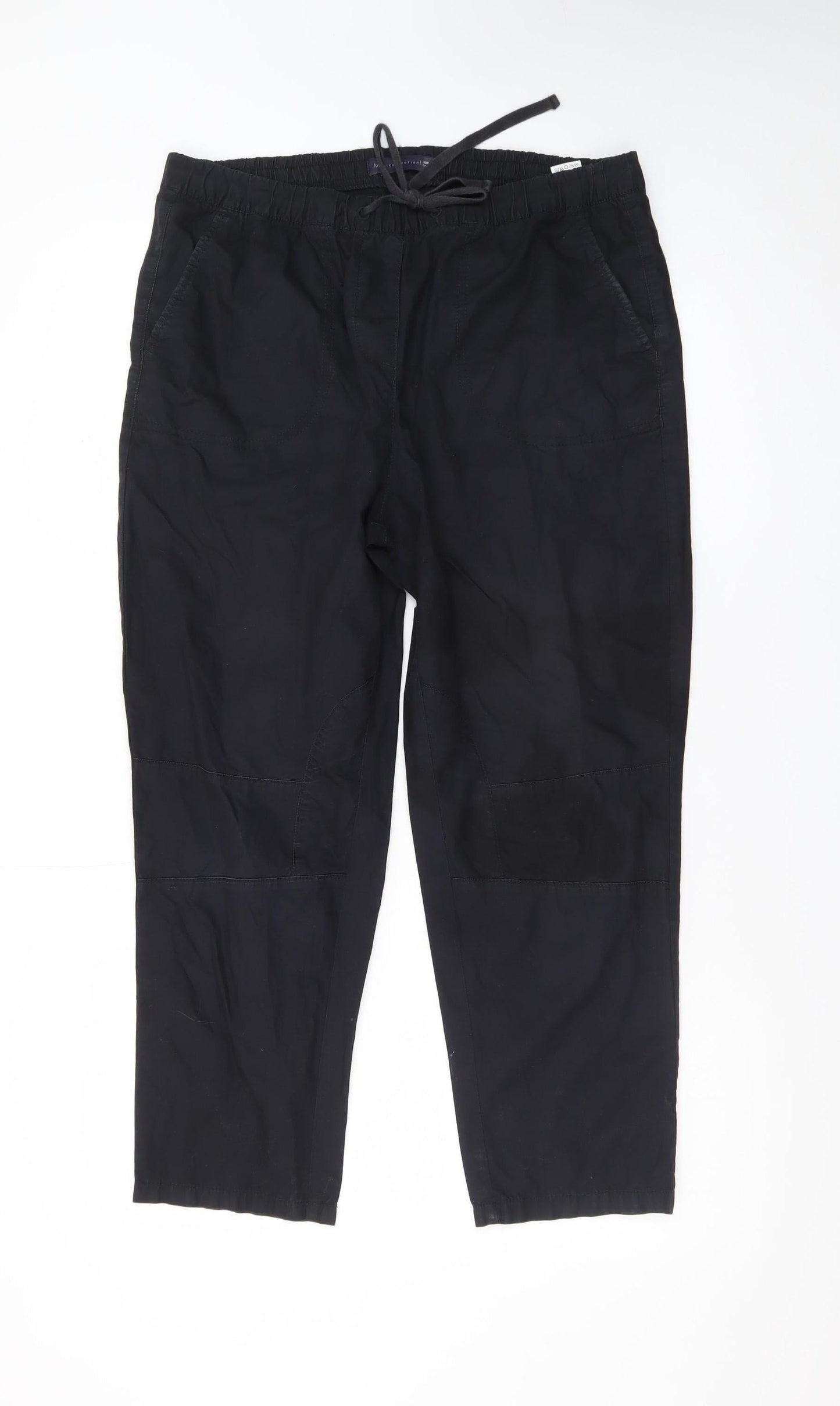 Marks and Spencer Women's Black Cotton Cargo Trousers Size 12