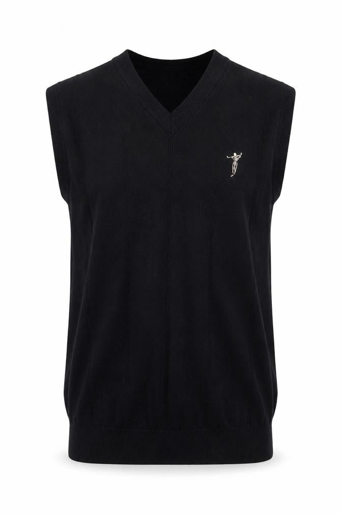 Fairway Outfitters Men's Black Cotton Golf Vest Jumper M Regular Fit