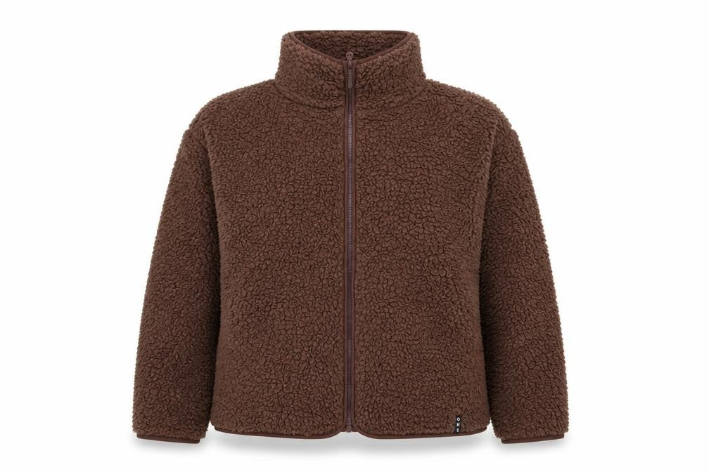 Online Home Shop Women's Brown Fleece Zip Jacket Size L
