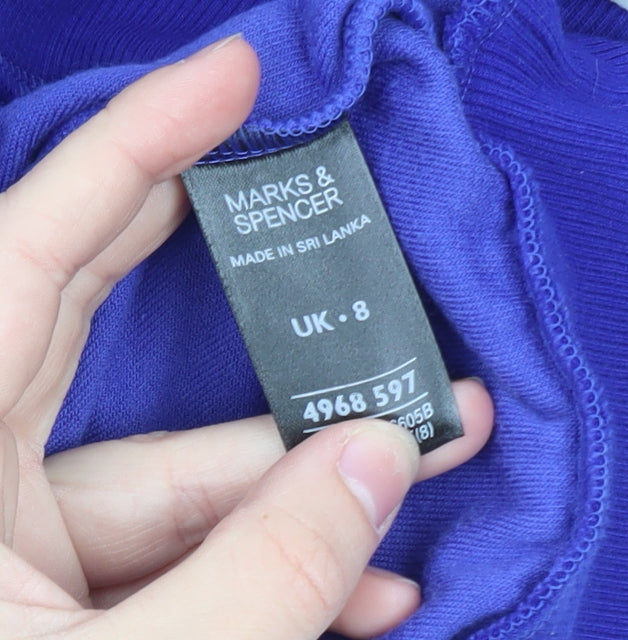 Marks and Spencer Women Blue Velour Zip Jacket UK 8