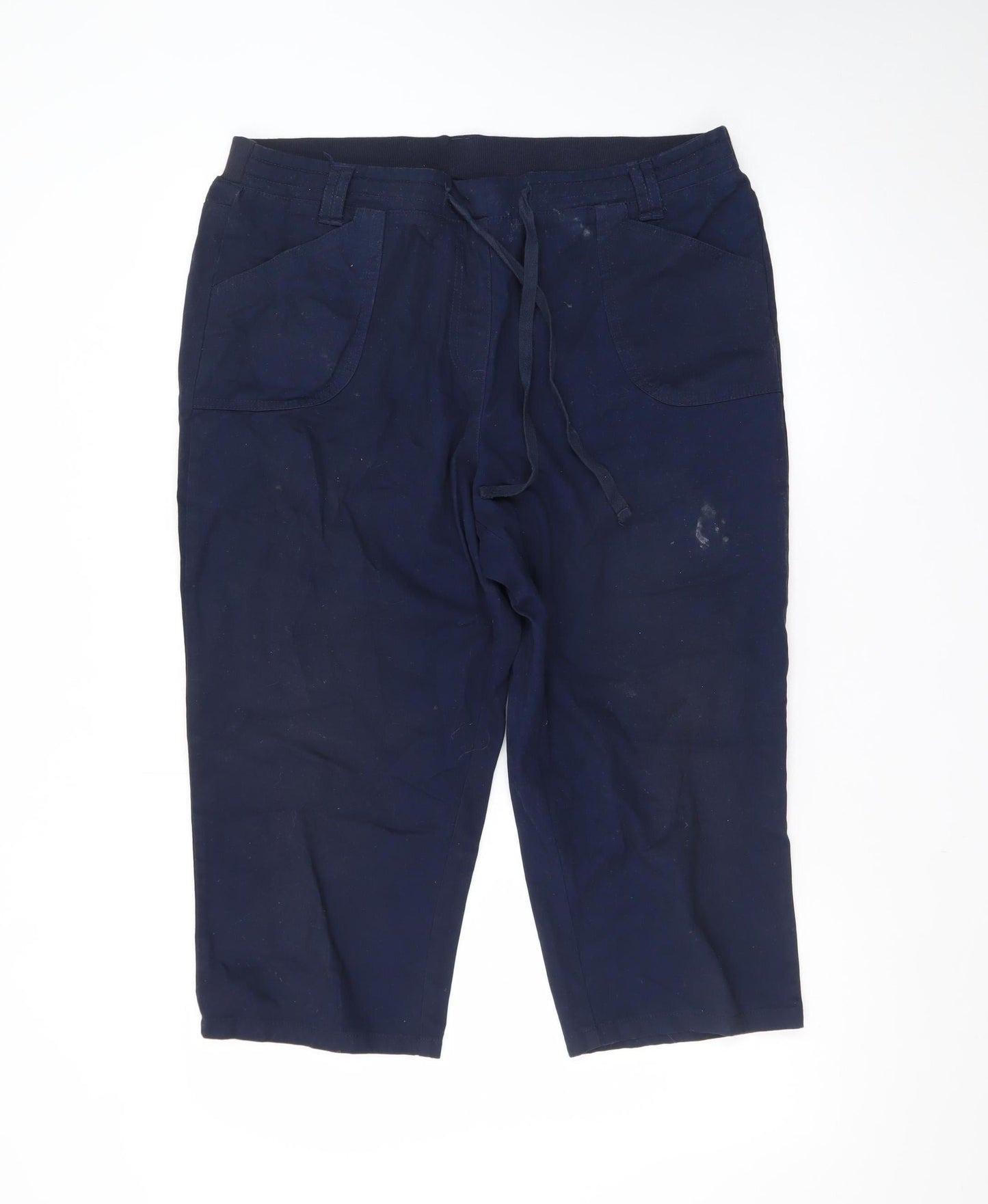 Cotton Traders Womens Blue Size 16 Capri Twill Trousers
