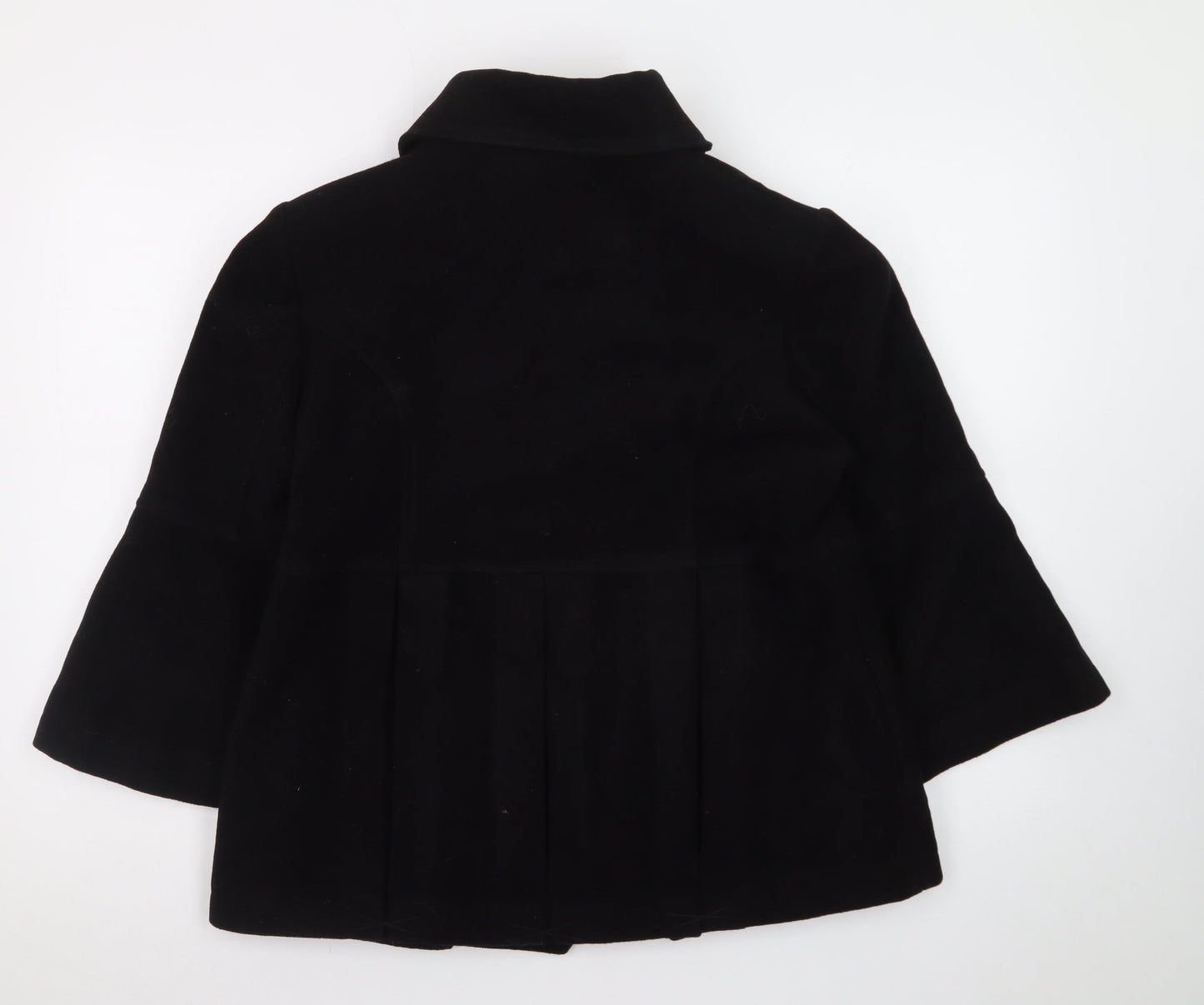 Ronit Zilkha Womens Black Wool Mid-Length Coat Size 12