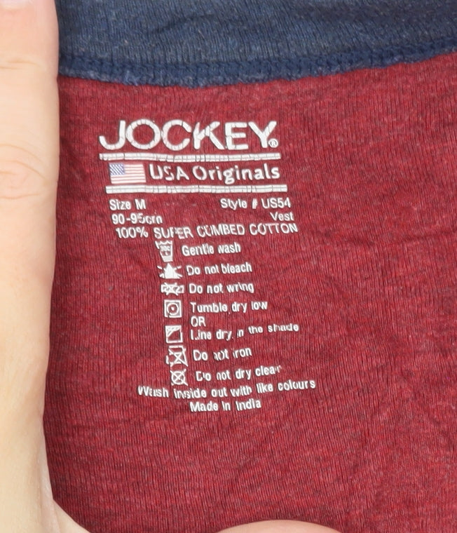Jockey Men's Red USA Originals Sleeveless Cotton Vest M