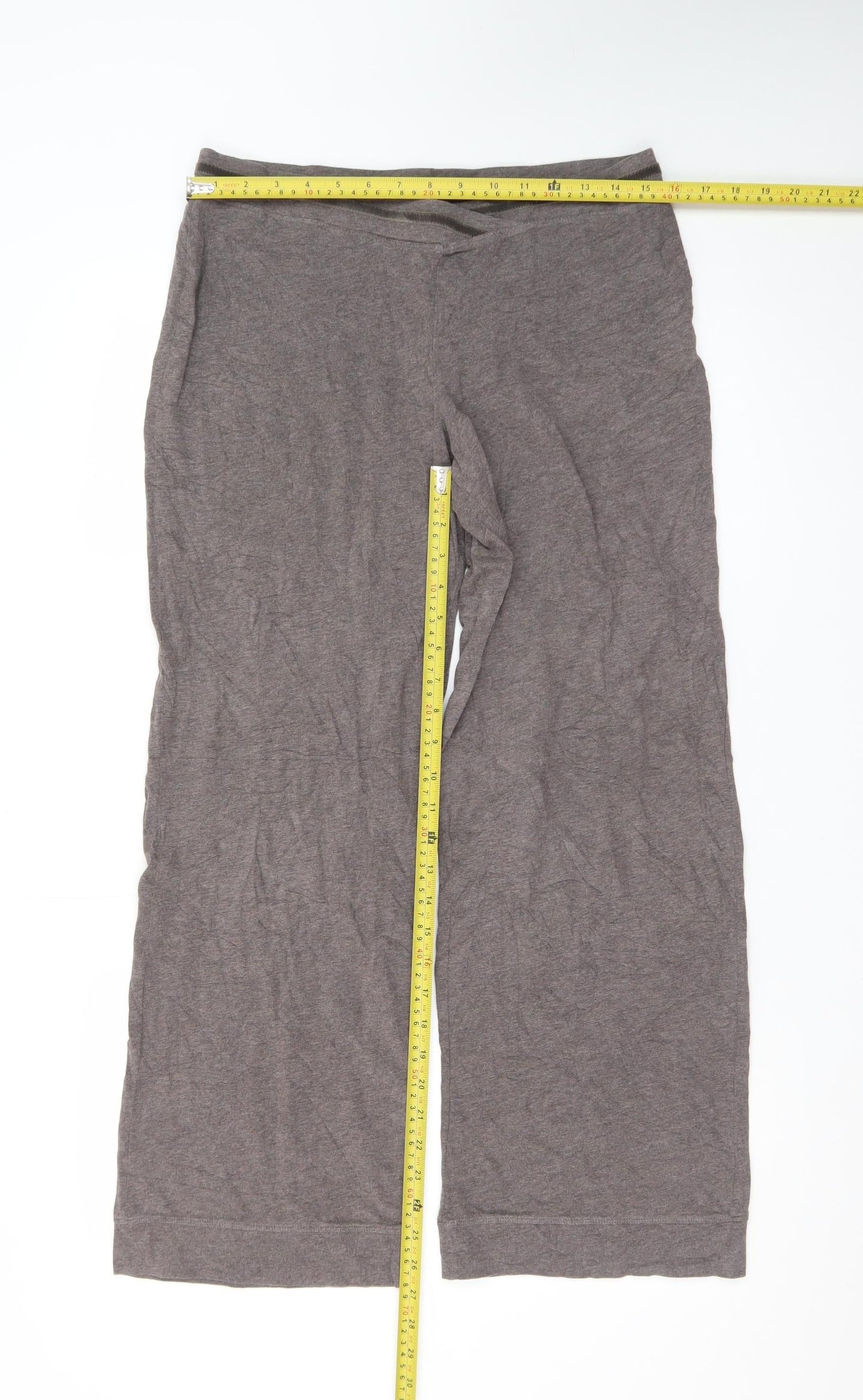Marks and Spencer Women’s Brown Jersey Wide-Leg Trousers Size 12
