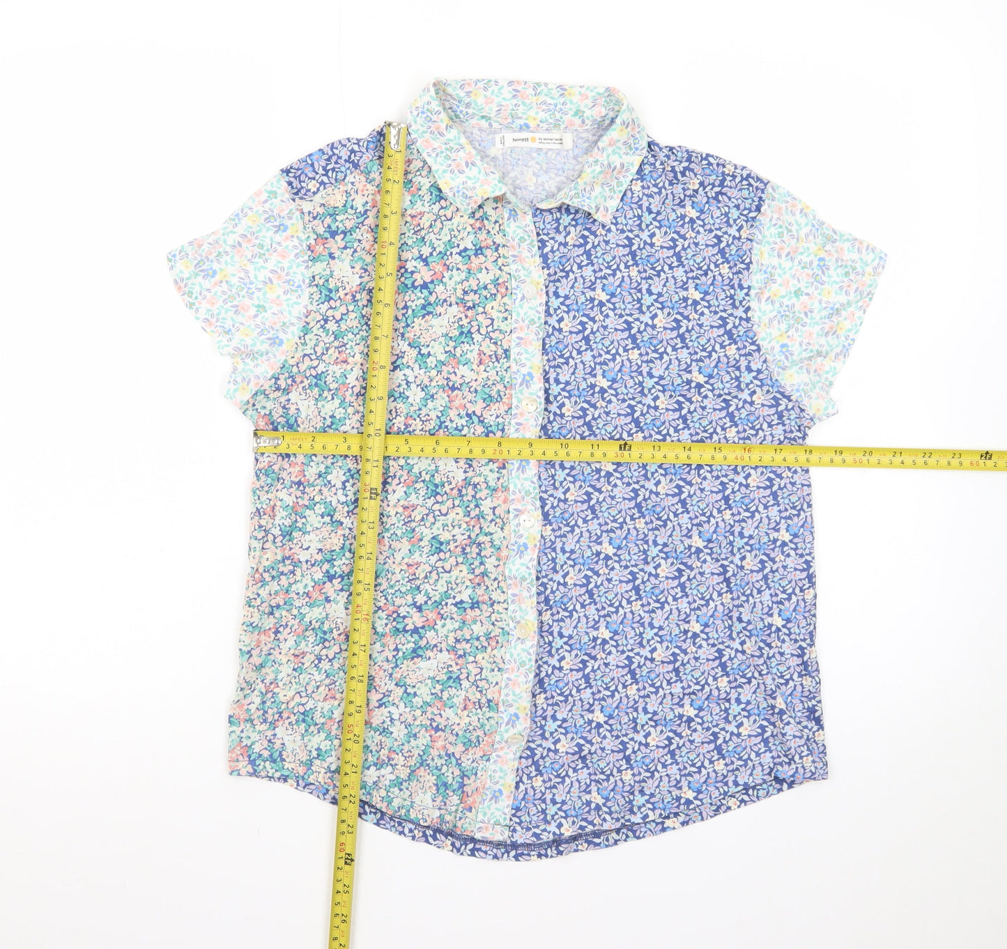 Women'secret Women's Multicoloured Floral Cotton Button-Up Shirt S