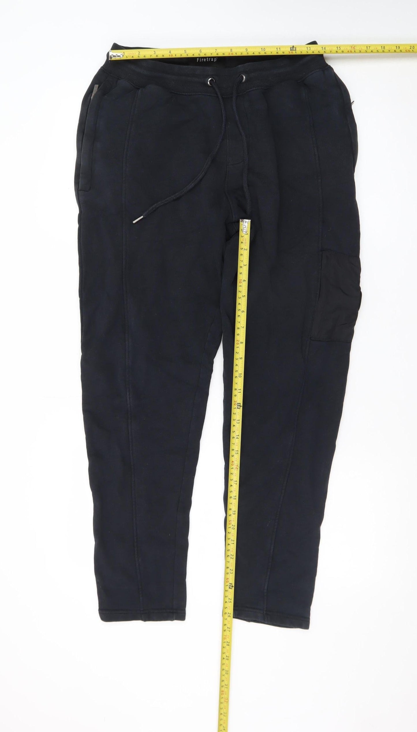 Firetrap Men's Black Jogger Cargo Trousers M Regular Fit