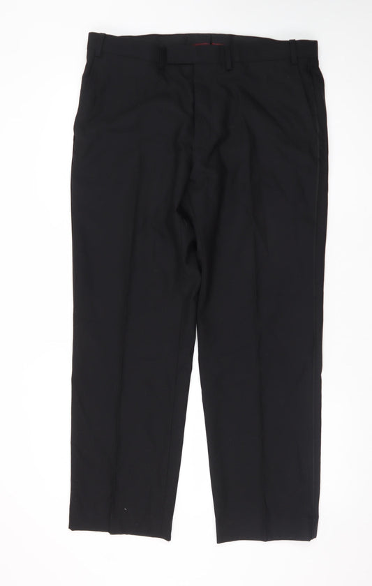 Marks and Spencer Men's Black Wool Dress Pants Size L Regular Fit