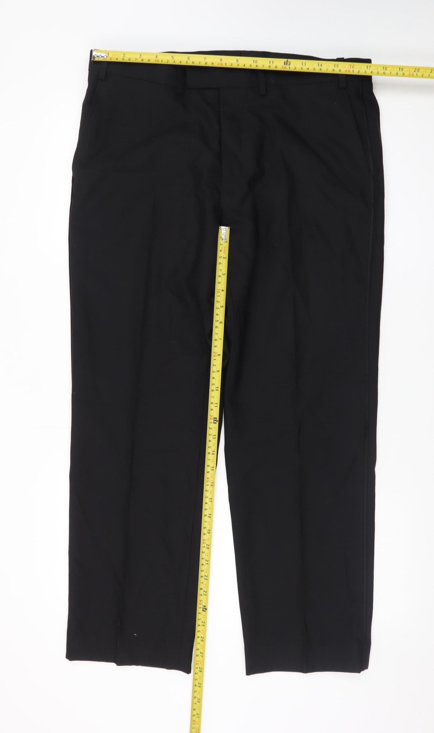 Marks and Spencer Men's Black Wool Dress Pants Size L Regular Fit