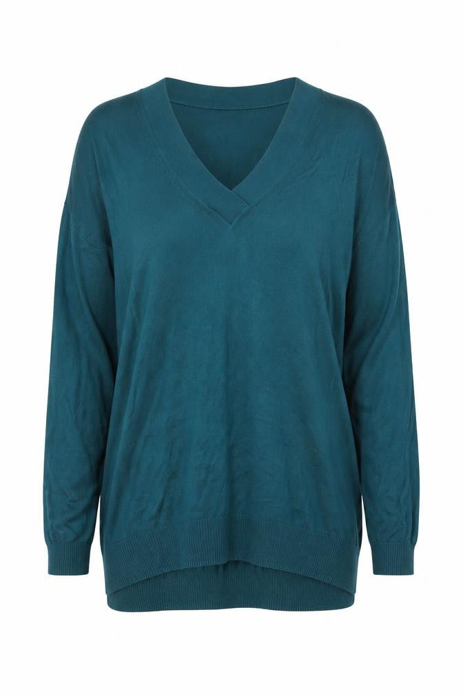 Mango Women’s Green V-Neck Lightweight Knit Jumper Size 10