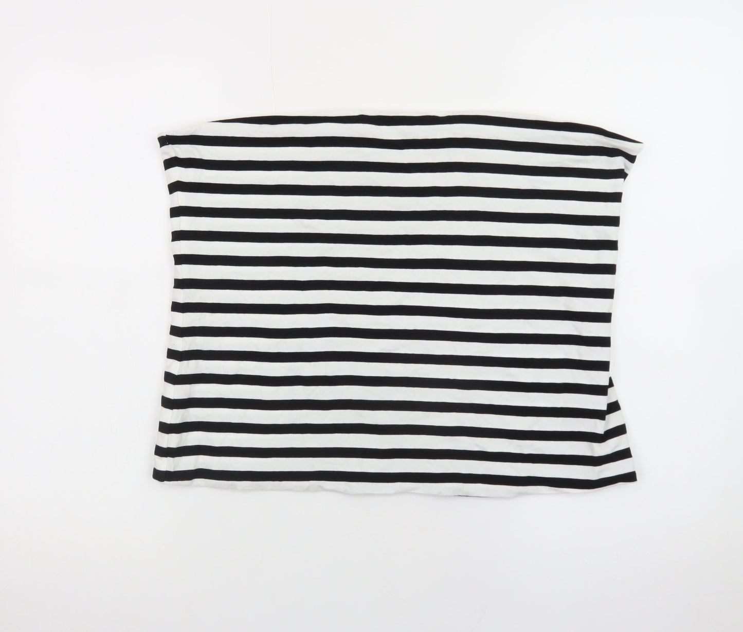 Marks and Spencer Women's Black White Striped Strapless XL Jersey Top
