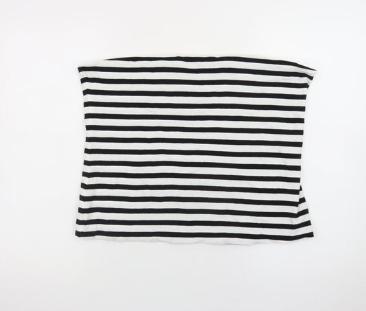 Marks and Spencer Women's Black White Striped Strapless XL Jersey Top