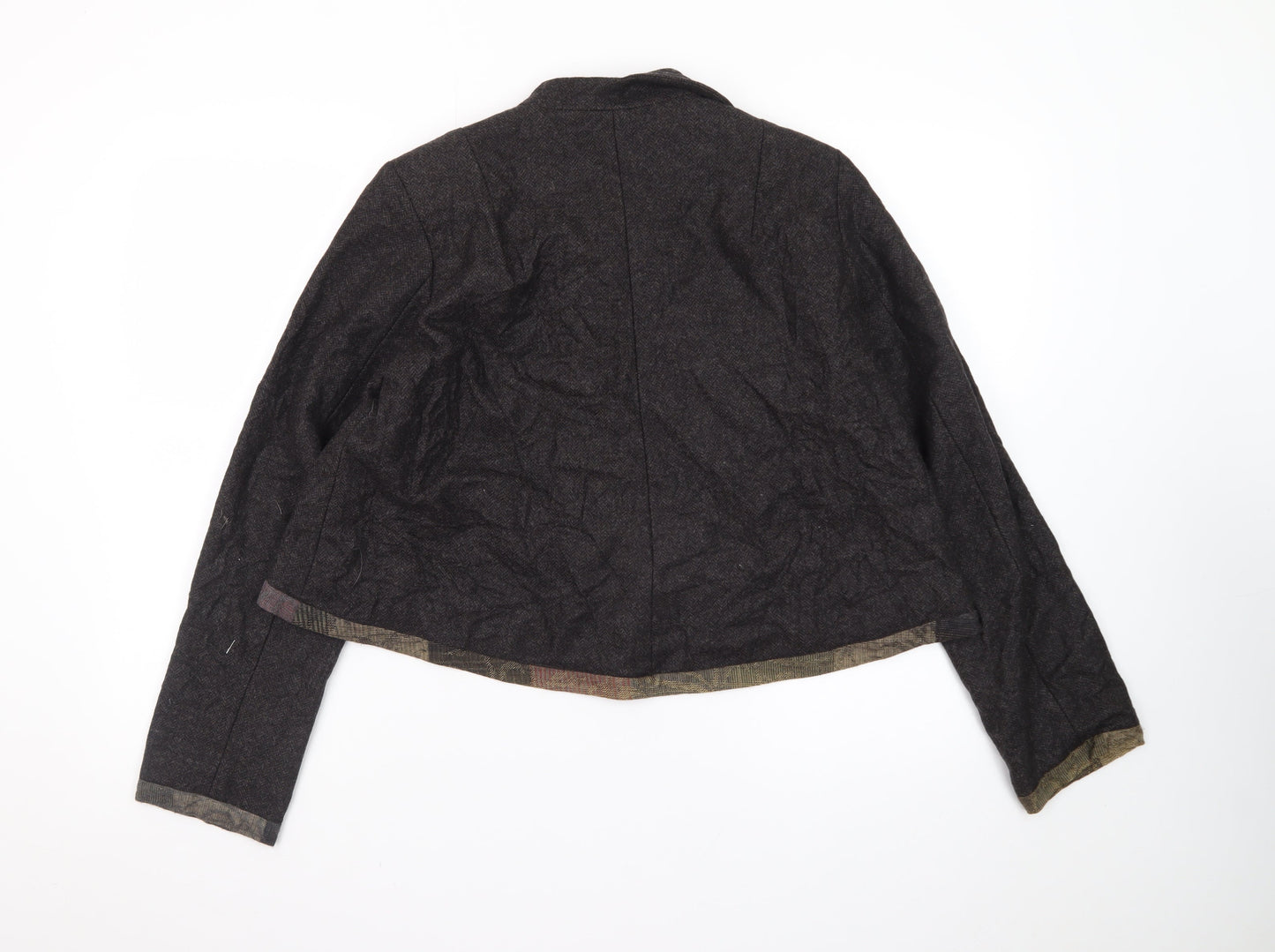 Imprevu Design Women's Brown Herringbone Blazer Jacket Size 12